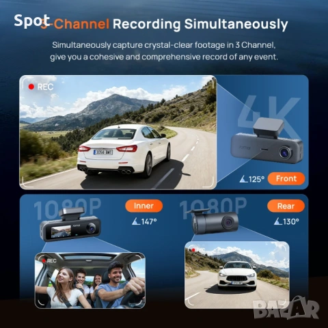 70mai T800E 3в1 видеорегистратор, снимка 8 - Аксесоари и консумативи - 53167232