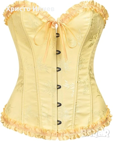 Елегантен Секси корсет с връзки Жълт размер С М, снимка 3 - Корсети, бюстиета, топове - 53906711
