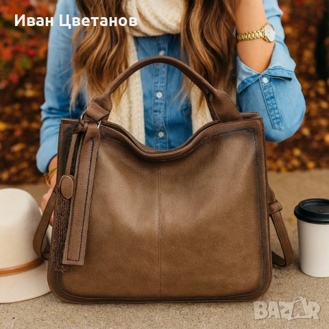 Стилна дамска чанта с голям обем и организация, снимка 7 - Чанти - 51865264