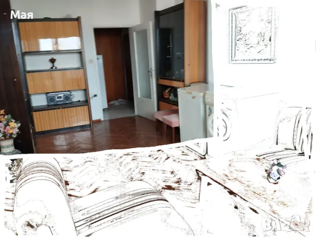 Секция – четири части с витрини, цвят птичи явор, употребявана, , снимка 3 - Секции и витрини - 50302738