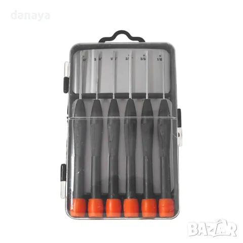 5541 Комплект прецизни часовникарски отвертки в кутия, 6 броя, снимка 4 - Други - 48386510