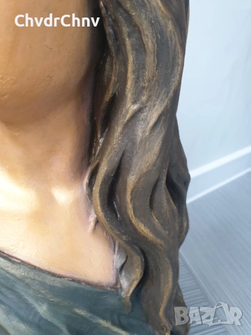 Solome статуя 60см-4кг/Арт Деко стара теракота фигура-бюст на жена, снимка 10 - Статуетки - 53004041