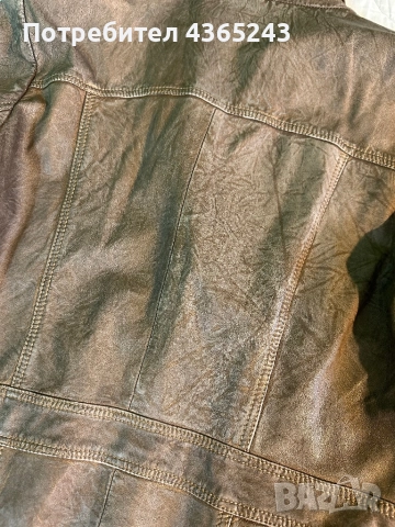Мъжко яке от Естествена Кожа с кафяв и златист мотив Размер 44/ М, снимка 8 - Якета - 52617814