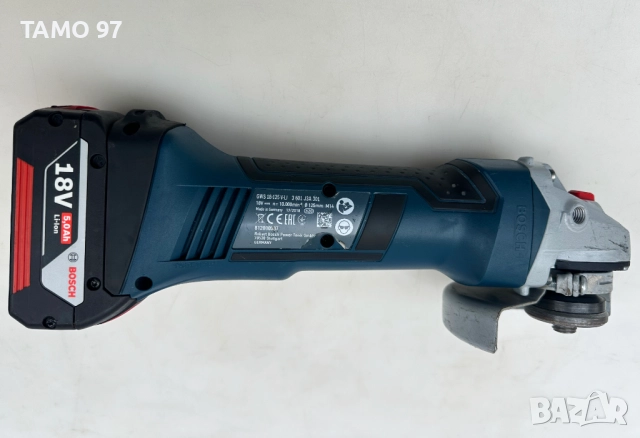BOSCH GWS 18V-125 V-Li - Акумулаторен ъглошлайф 2x18V 5.0Ah, снимка 5 - Ъглошлайфи - 52914928