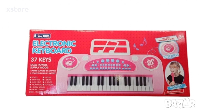 Розово детско пиано с микрофон и 37 клавиша – Забава и музикално развитие за малки музиканти, снимка 5 - Музикални играчки - 52796483