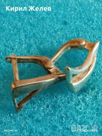 Нежни финни сребърни обеци майсторска ръчна изработка 54178, снимка 5 - Обеци - 54005800