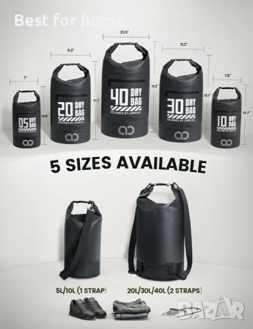 Водоустойчива раница Lamicall Dry Bag - [Джоб с цип] 10L/20L водоустойчива чанта с капак на колела, снимка 2 - Раници - 55857820