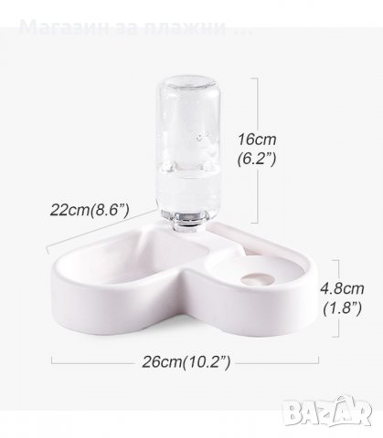 ЪГЛОВА КУПИЧКА ЗА ХРАНА И ВОДА ЗА КУЧЕТА И КОТКИ - код  2736, снимка 3 - За котки - 34161640