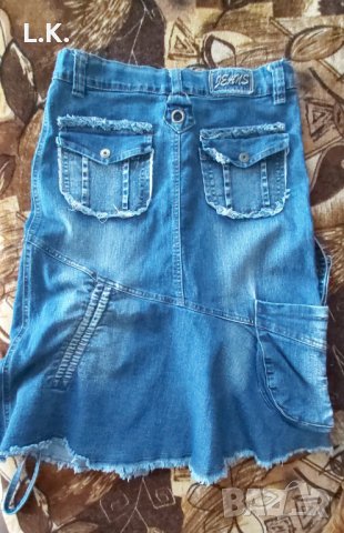 Дамска дънкова пола М размер, снимка 2 - Поли - 37539860