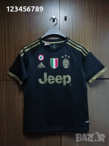 Ювентус Дибала оригинална тениска фланелка трети екип 2015/2016 adidas Dybala Juventus черно-златна , снимка 2 - Тениски - 52571853