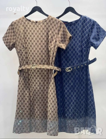 Gucci Нова Дамска Рокля Два Цвята Гучи