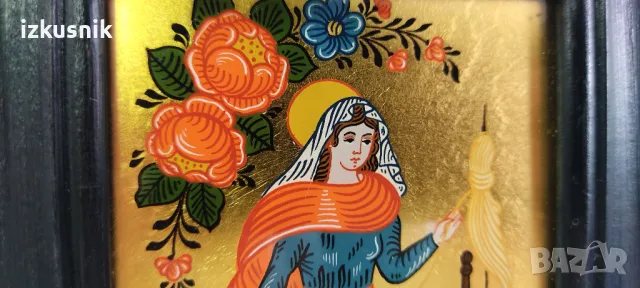 Рисувана икона от манастира Нивел, снимка 3 - Антикварни и старинни предмети - 48823068