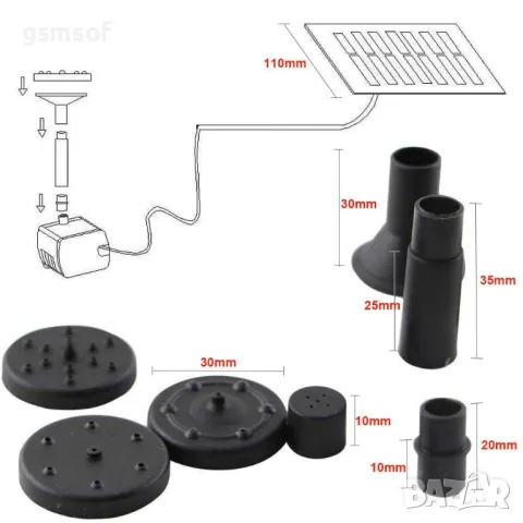 Соларно захранван градински шадраван, фонтан за декорация, снимка 3 - Други - 47745472