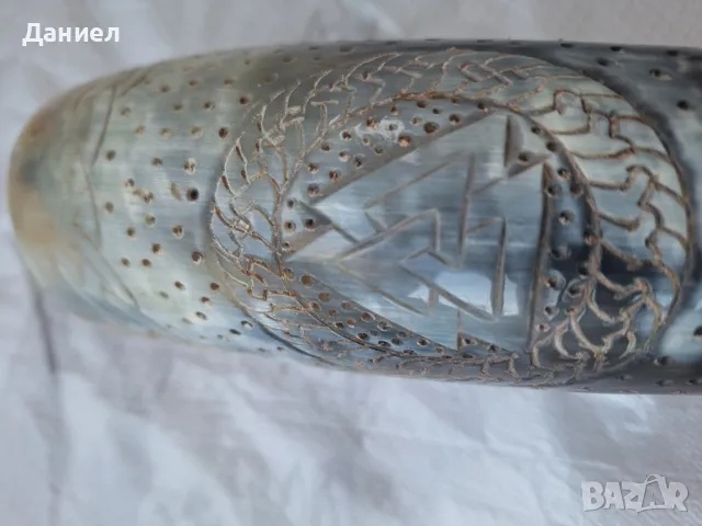 Чаша от естествен рог на бик, викингска чаша , снимка 3 - Чаши - 48016872