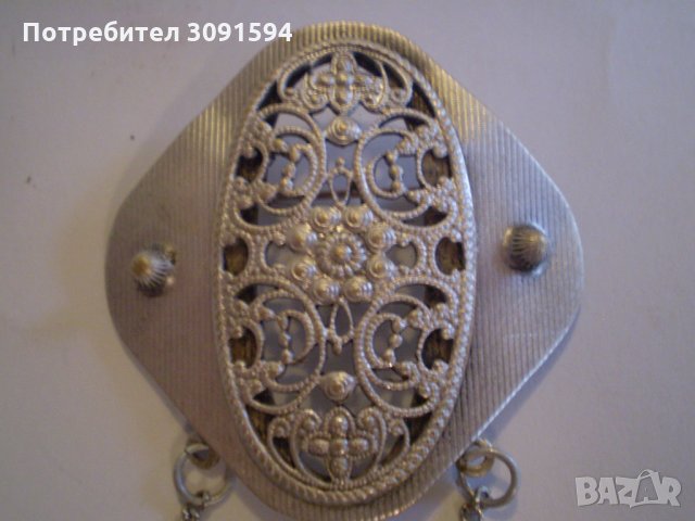Старинна   брошка  със сребърно покритие, снимка 1