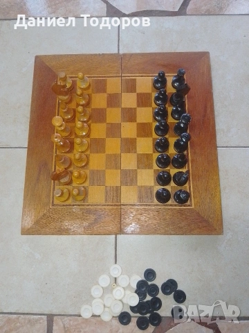 Стар Дървен Шах - Табла.Размери - 36х 36см., снимка 10 - Шах и табла - 54112491