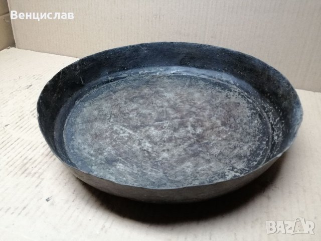 Стара Кована Медна Тава За Баница. , снимка 2 - Антикварни и старинни предмети - 37013389