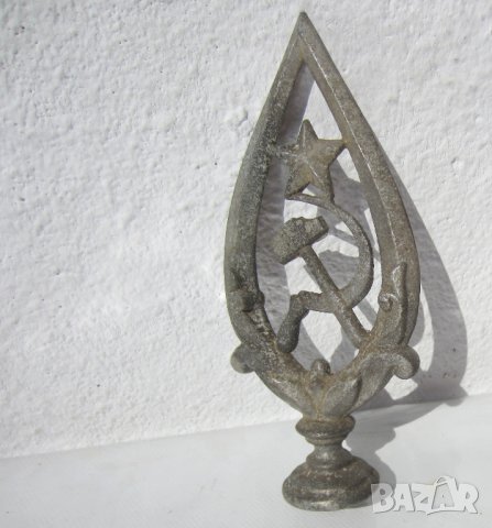  Стар връх на знаме, звезда сърп и чук , снимка 4 - Антикварни и старинни предмети - 28869064