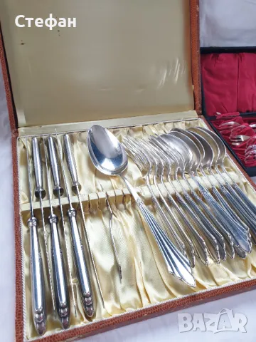 Комплект посребрени прибори, снимка 2 - Антикварни и старинни предмети - 50287815