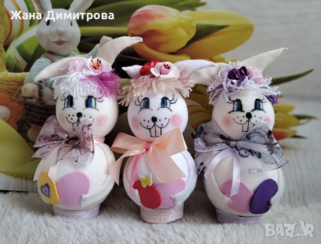Ръчно изработени зайчета , снимка 6 - Декорация за дома - 39262204