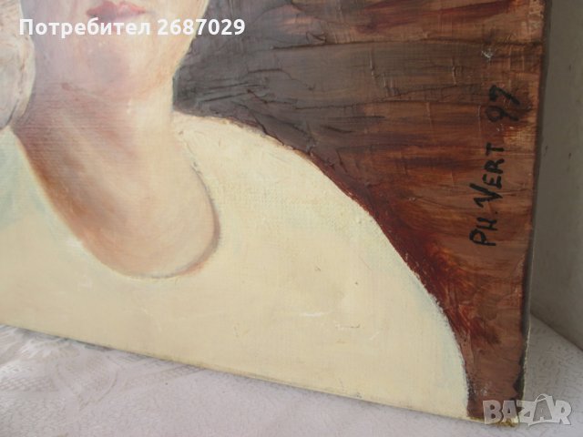 Картина портрет Жена маслени бои подписана, снимка 10 - Картини - 31100911