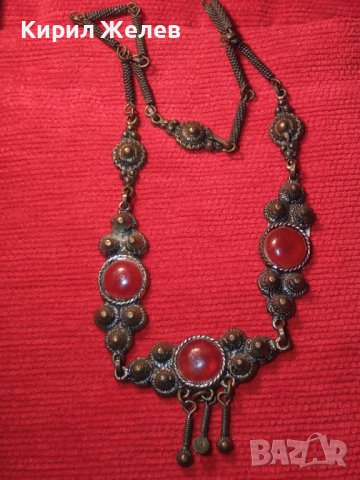ВЪЗРОЖДЕНСКИ БРОНЗОВ НАКИТ ОГЪРЛИЦА с КЕХЛИБАР 4356, снимка 3 - Антикварни и старинни предмети - 29546000