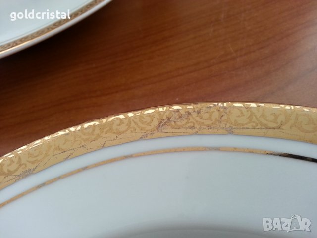 Стар български порцелан чинии с златен кант , снимка 13 - Антикварни и старинни предмети - 39897654