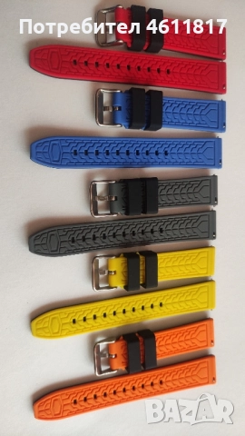 Силиконови каишки 20мм, снимка 2 - Каишки за часовници - 52188499