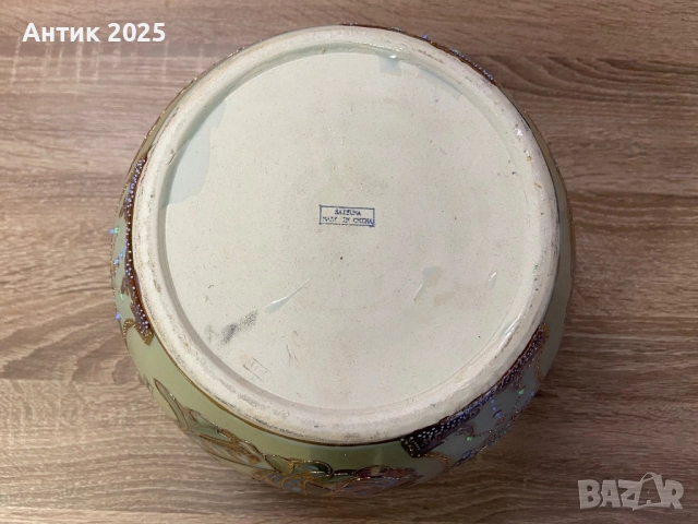 Антична керамична ваза Satsuma, Китай, експортна продукция, снимка 7 - Антикварни и старинни предмети - 52881617