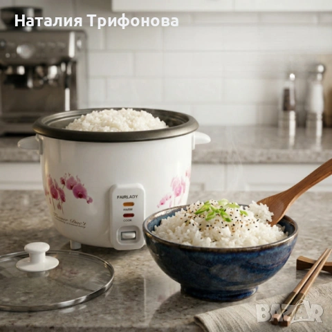 Компактен електрически оризовар 0.6 л с функция готвене и поддържане на топло, снимка 4 - Съдове за готвене - 54319671