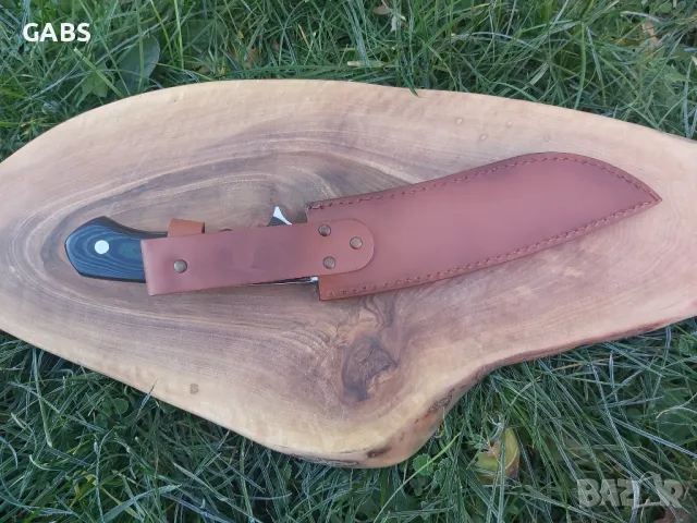 Голям ловен нож с кожена кания,фултанг, снимка 5 - Ножове - 49446923