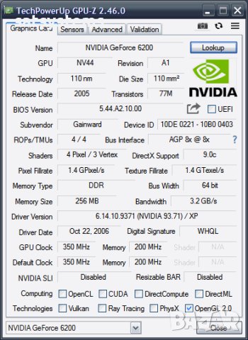 Видео карта NVidia GeForce Gainward 6200A 256MB DDR 64bit AGP, снимка 9 - Видеокарти - 40841711