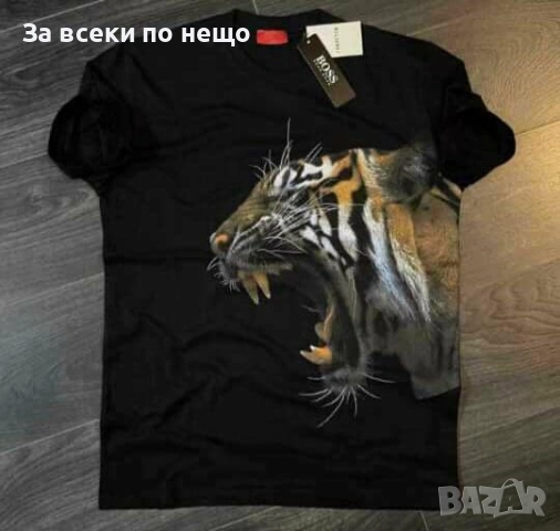 Hugo Boss Мъжка Черна Тениска👕Мъжка Блуза С Къс Ръкав В Черен Цвят Хуго Бос Код I_18