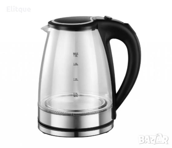 Електрическа кана Rosberg, 1800W, 1.8 л, стъклена, Черен, 2 ГОДИНИ ГАРАНЦИЯ, снимка 3 - Други - 52888929