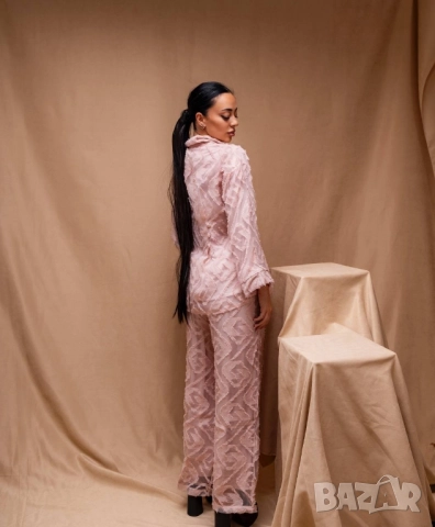 дамски комплект риза и панталон с прозрачен ефект , снимка 3 - Комплекти - 51541282