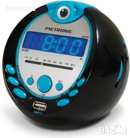 Прожекционен радиочасовник Metronic Radio Alarm Clock, Blue/Black 477016, снимка 3 - Други - 40344702