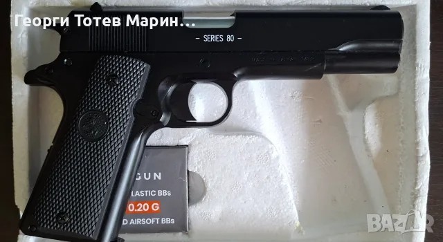 Въздушен пистолет,Спрингов еърсофт пистолет с топчета Cybergun COLT M1911 A1, снимка 2 - Въздушно оръжие - 55927274