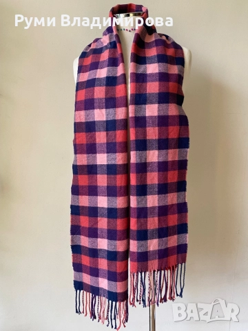 Мъжки, кариран шал от 100 % кашмир/ вълна, снимка 3 - Шалове - 48382070