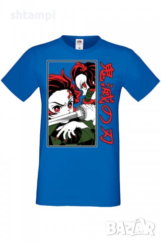 Мъжка тениска Demon Slayer Tanjiro Nezuko Fighting,Анимация,игра,Празник,Повод,, снимка 4 - Тениски - 38075907
