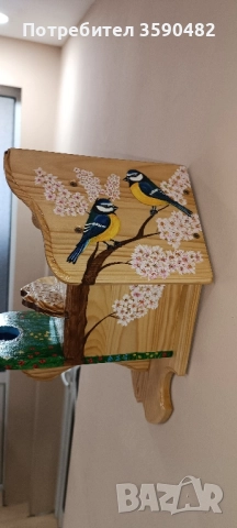 Ръчно изрисувана дървена къщичка за птици , снимка 5 - Други - 51820969