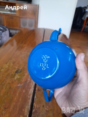 Стар емайлиран чайник #81, снимка 6 - Други ценни предмети - 52203790