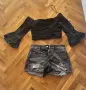 Къс топ ZARA от деним, снимка 2