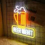 Нова Неонова LED табела Beer за бар, стена, мъжка стая 33x32 см знак, снимка 4