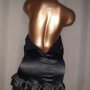М/L Черна ,еластична сатенена къса рокля, снимка 4