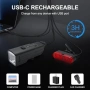 Нов фар Велосипедни LED светлини предна задна 230° 2200mAh USB заряд, снимка 5