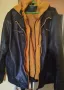 Мъжко черно кожено яке размер 2XL, снимка 1