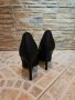 Дамски официални сатенени обувки на тънък ток тъмносини номер 38, снимка 2