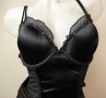 75В черен сатенен корсет, снимка 2