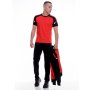 Мъжка спортна тениска REDICS, черна с червено, памук и ликра, снимка 1 - Тениски - 44449390