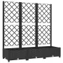 vidaXL Градинска саксия с решетка, черна, 120x40x121,5 см, полипропилен, снимка 1